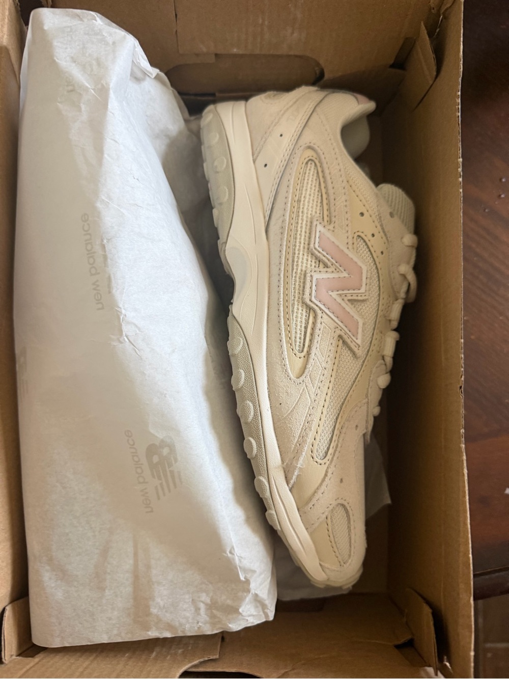 New Balance Women's Cream and Light Pink Casual Sneakers
